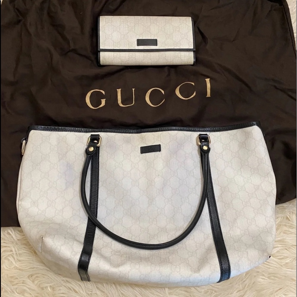 Authentic Gucci Tote bag and wallet set